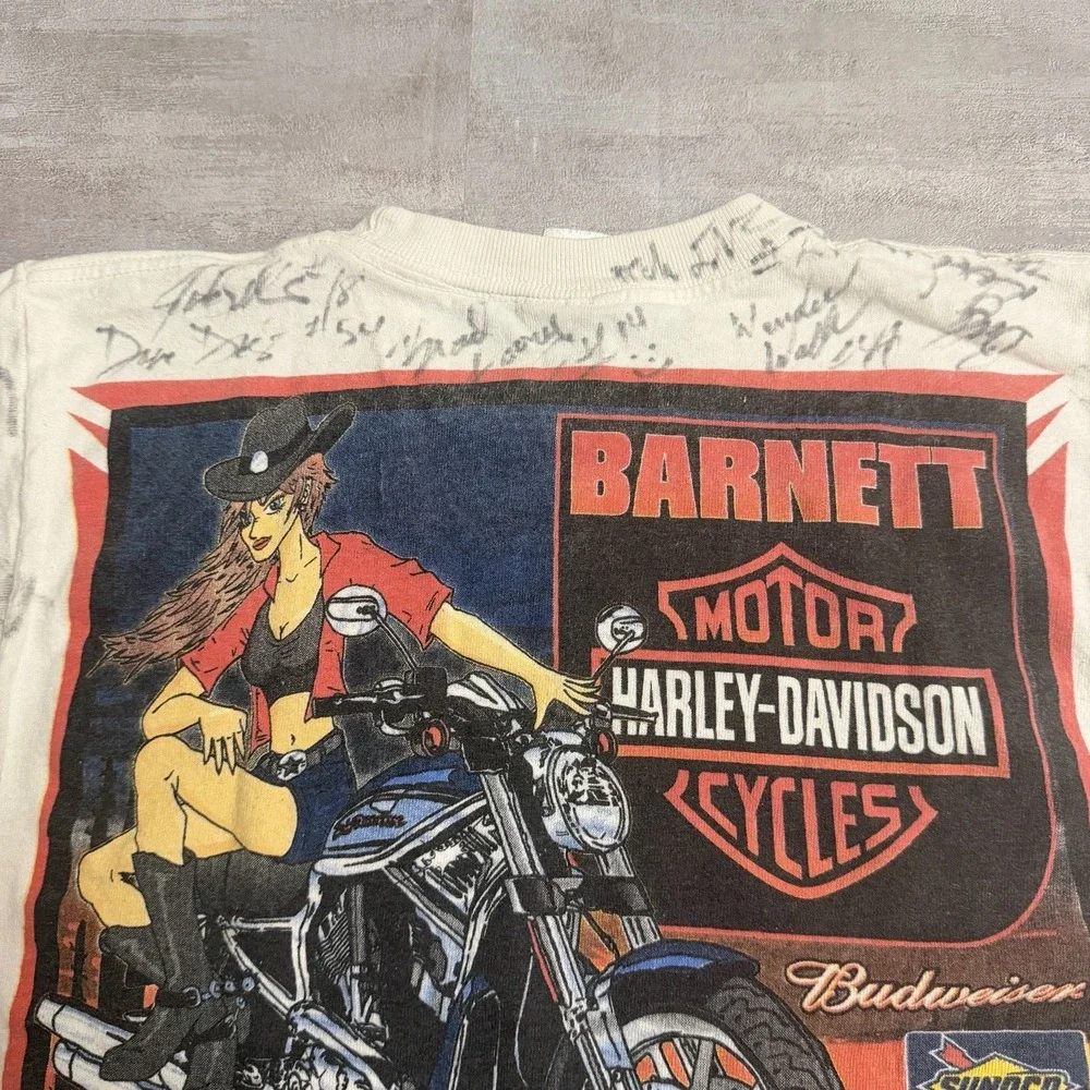 Signed Wes Hurst Memorial Central‎ Arizona Raceway Harley Davidson T-Shirt Youth